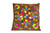 Set of Two 20" Brown And Pink Floral Cotton Throw Pillows with Embroidery - 880024670591