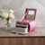 Faux Leather Abstract Scroll Jewelry Box Travel Case With Mirror - 880016858723