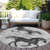 8' Gray And Charcoal Round Horse Washable Indoor Outdoor Area Rug - 880016438369