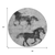 8' Gray And Charcoal Round Horse Washable Indoor Outdoor Area Rug - 880016438369