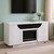 66" White Ribbed Wood Electric Storage Cabinet Fireplace With LED And Speaker - 880016843545