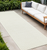 12' Ivory And White Geometric Indoor Outdoor Runner Rug - 880016795653