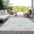10' X 14' Ivory And Beige Abstract Washable Indoor Outdoor Area Rug - 608219108175