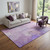 5' X 8' Purple And Ivory Abstract Washable Area Rug With UV Protection - 880024645537