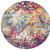 8' X 8' Yellow And Blue Abstract Round Rug - 880024684536