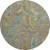 8' Taupe Green And Blue Paisley Washable Round Rug With UV Protection - 880024867427