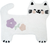2' X 3' White Kitty Cat And Flowers Youthful Washable Area Rug - 880016815733