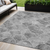 8' X 10' Gray Charcoal And Ivory Abstract Washable Indoor Outdoor Area Rug