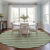 8' Round Olive Green Round Striped Washable Non Skid Indoor Outdoor Area Rug - 606114996705