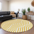8' Round Gold and White Round Geometric Washable Non Skid Indoor Outdoor Area Rug - 608219360108