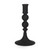 8" Black Glass Tabletop Taper Candlestick - 880024578002