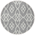 8' Gray And Ivory Round Trellis Washable Indoor Outdoor Area Rug - 608219246792