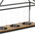 15" Black Metal Glass And Wood Geometric Three Light Hurricane Candle Holder - 880016542288