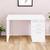 47" White Computer Desk With Three Drawers - 606114856320