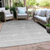 9' X 12' Gray And Light Gray Ombre Washable Indoor Outdoor Area Rug - 608219064648