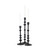 Set of Three Black Geometric Metal Tabletop Taper Candlesticks - 880024529417