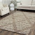 Homeroots Home Decor 9' x 12' Khaki and White Damask Area Rug
