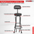 Guitar Stool Adjustable Backrest Piano Chair 3.15" Padded Seat Music Stand - 810144132747