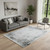 5' X 8' Gray And White Abstract Distressed Area Rug With Fringe - 880024943589