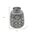 9" Dark Gray Geometric Etched Glass Table Vase - 880016398243
