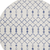 5' Ivory and Blue Geometric Round Rug - 608219374297