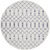 5' Ivory and Blue Geometric Round Rug - 608219374297