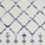 5' Ivory and Blue Geometric Round Rug - 608219374297