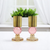 Set of Two Amber Gold And Pink Faceted Crystal Tabletop Taper Candlesticks - 880016539400