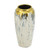 14" Gray Ivory And Gold Modern Abstract Ceramic Table Vase - 880016518689