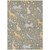 8' X 10' Taupe And Green Forest Animals And Botanical Leaves Washable Area Rug - 880024711317
