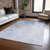 10' X 14' Navy Blue And Denim Blue Ombre Washable Indoor Outdoor Area Rug