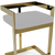 26" Gold and Gray Metal and Velvet Low Back Counter Height Bar Chair - 880016637526