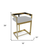 26" Gold and Gray Metal and Velvet Low Back Counter Height Bar Chair - 880016637526
