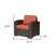 Heavy Duty Plastic Outdoor Accent Chair with Red Cushion
