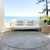 8' Round Gray and Off White Round Abstract Washable Non Skid Indoor Outdoor Area Rug