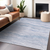 10' X 14' Sky Blue Striped Washable Indoor Outdoor Area Rug - 880016771237