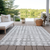 8' X 10' Gray And Ivory Abstract Washable Indoor Outdoor Area Rug - 608219039080