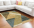 8' X 11' Blue and Beige Geometric Power Loom Area Rug