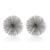 Set of Two Silver Iron Decorative Spiky Sphere Tabletop Sculptures - 608219319335