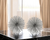 Set of Two Silver Iron Decorative Spiky Sphere Tabletop Sculptures - 608219319335