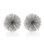 Set of Two Silver Iron Decorative Spiky Sphere Tabletop Sculptures - 608219319335