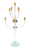 23" Clear Gold And Silver Crystal Tabletop Candelabra Candle Holder - 880016736663