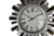 19" Silver And Clear Mirrored Glass And Heavy Duty Plastic Silent Analog Sunburst Wall Clock - 880016416930