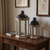 Geometric Metal Wood Floor Lantern Candle Holders - 880016554335