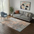 5' X 8' Blue And Orange Abstract Distressed Area Rug - 880024500485