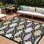 8' X 10' Black Gray And Ivory Trellis Washable Indoor Outdoor Area Rug - 608219237714