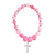 Bracelet Woman Of God Fuchsia W/Cross - 603799687386