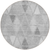 8' Gray Silver And Ivory Round Geometric Washable Indoor Outdoor Area Rug - 608219387594
