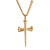 Necklace 3-Nail Cross Gold-Plated 24L - 603799690218