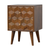 Solid Wood Carved Geometric Two Drawer Nightstand - 880016541953